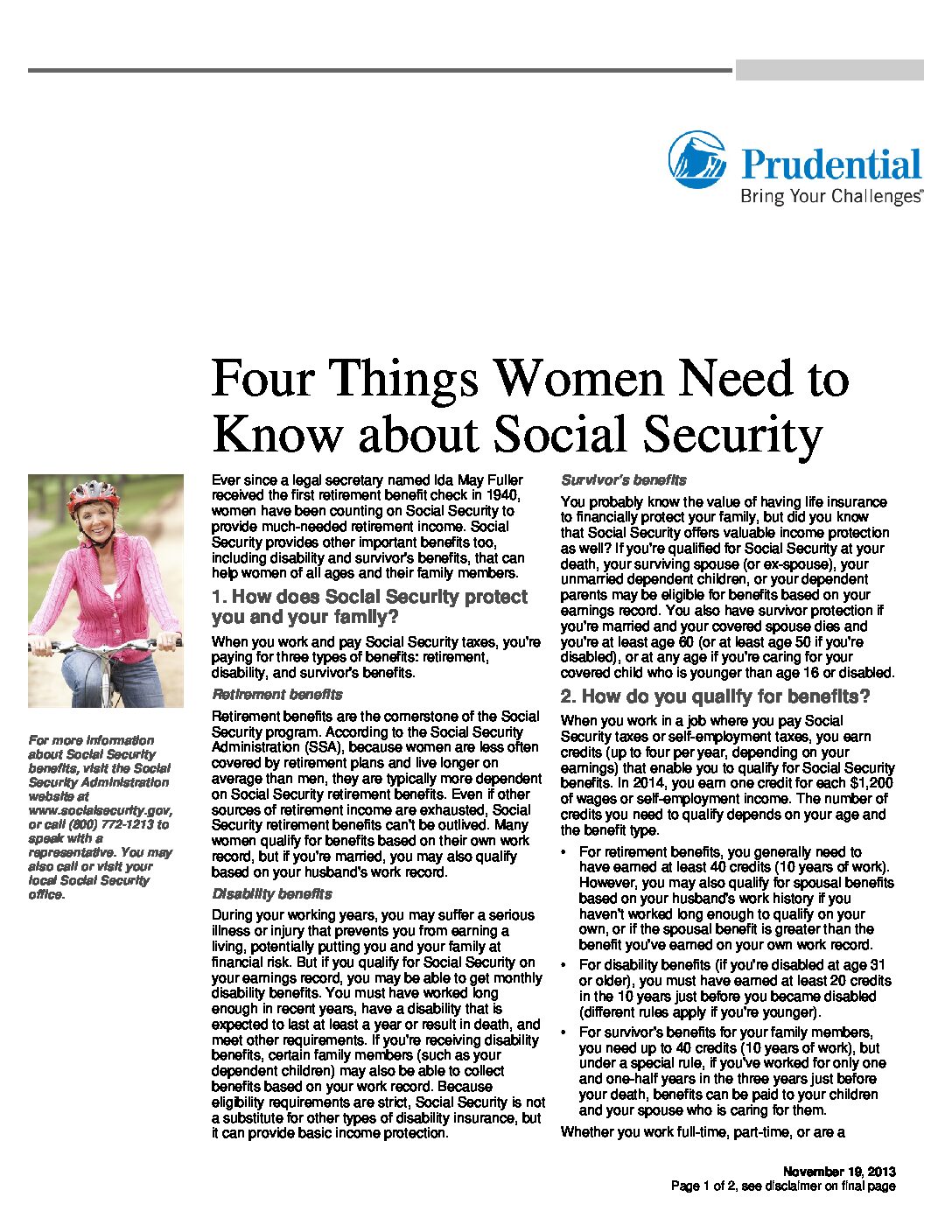 Four Things Women Need to Know about Social Security